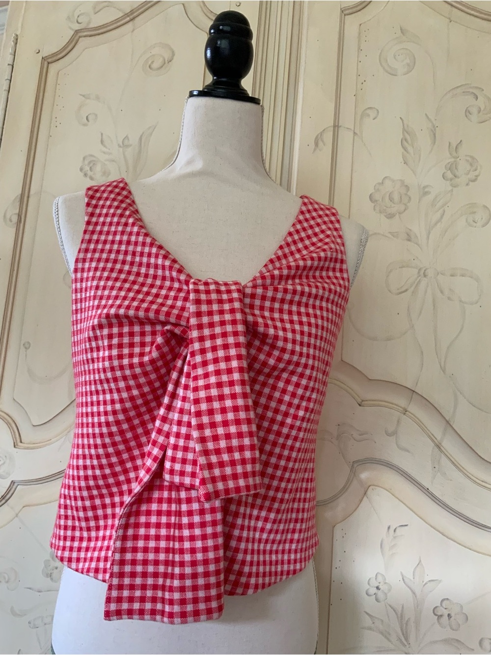 Anthropologie Eva Franco Gingham Top Bow Detail NWT - Picture 5 of 10